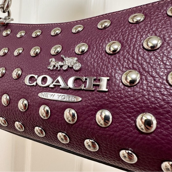 Coach Charlotte Refined Pebbled Leather Baguette Shoulder Bag - Picture 9 of 16